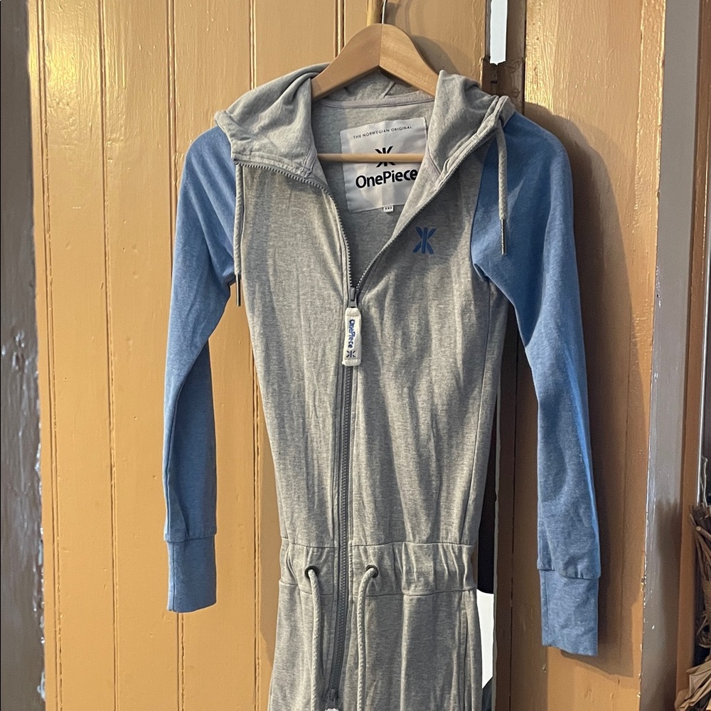 Onepiece Gray Jumpsuit with Blue Logo - never worn!!!